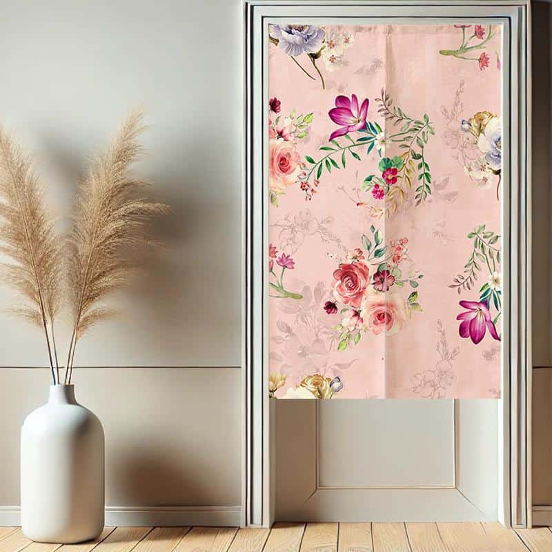 Flowers Floral Noren Japanese Door Curtain image 1