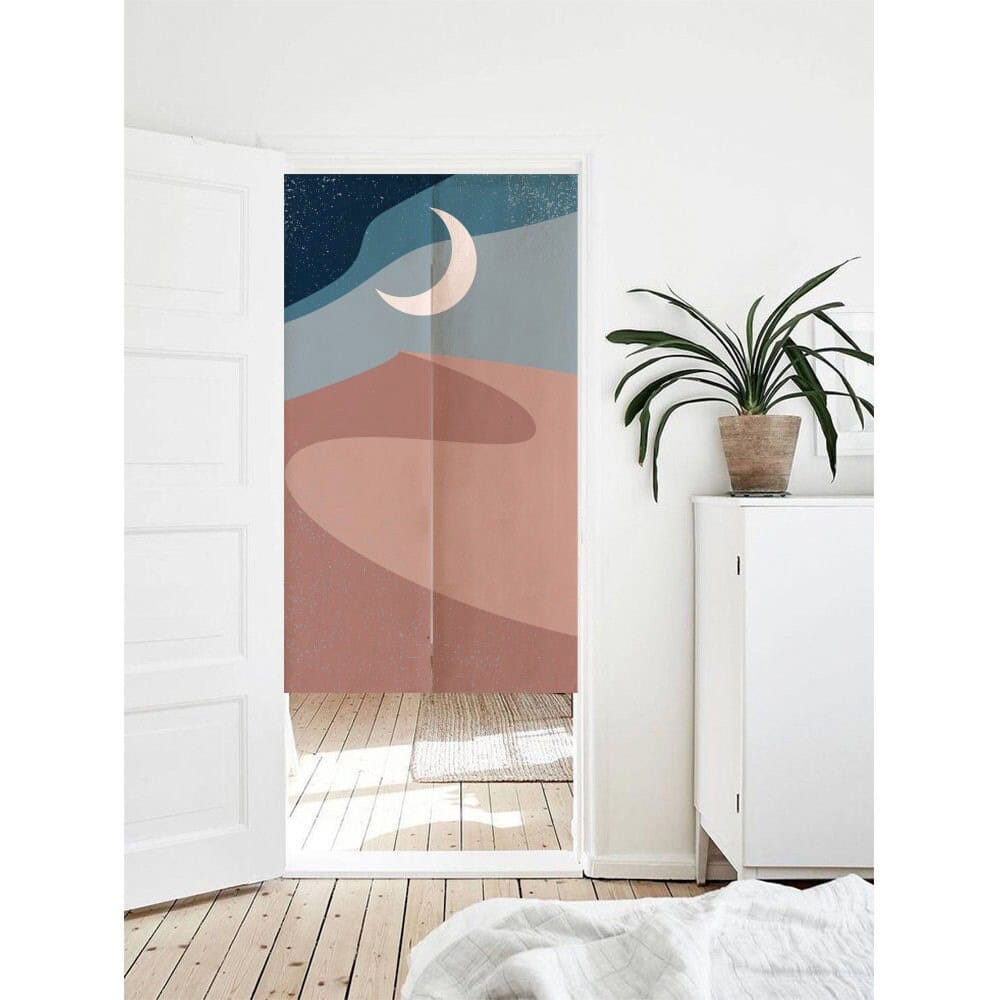 Aesthetic Cute Abstract Color Block Art Print Doorway Curtain Noren image 0