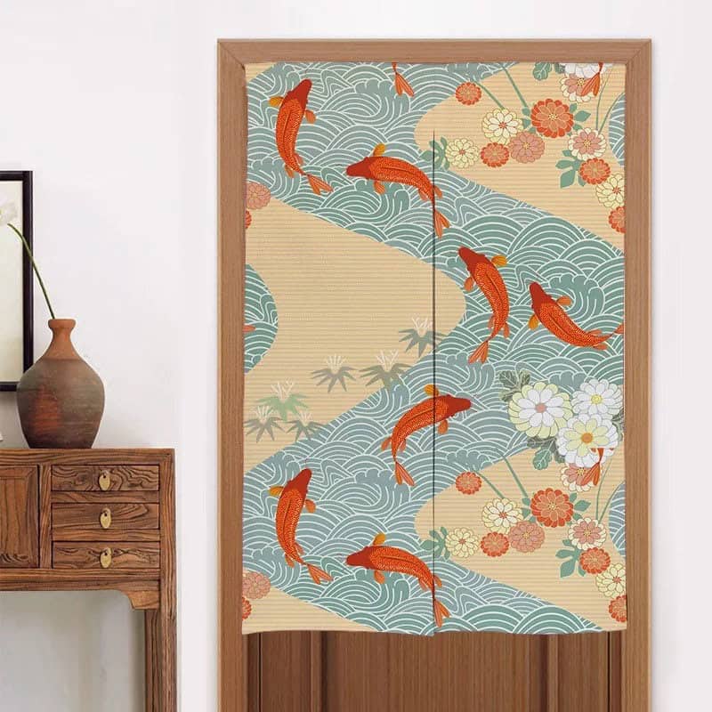 Doorway Noren Curtain, Art Wall Tapestry for Home Decor, Cotton Linen Curtain, 33.5 x 55 inch or 85 x 140 cm, Room Dividers image 6