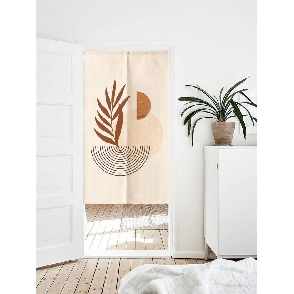 Semicircles and leaves Doorway Curtain Noren image 0