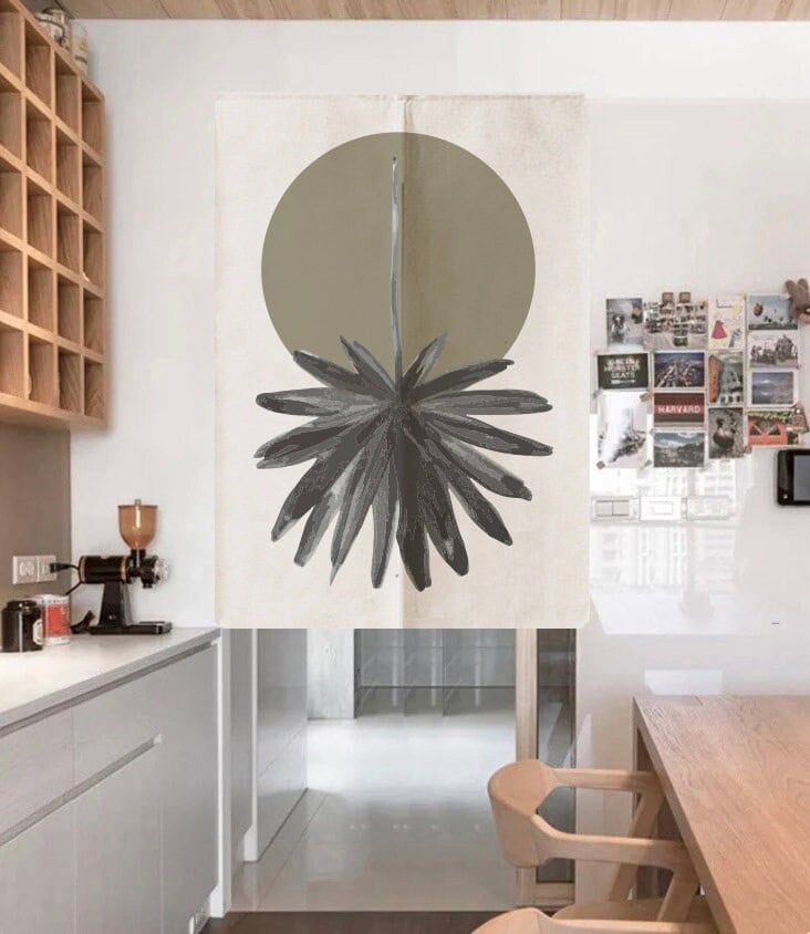 Abstract Geometric Shapes Print Doorway Curtain Noren image 1