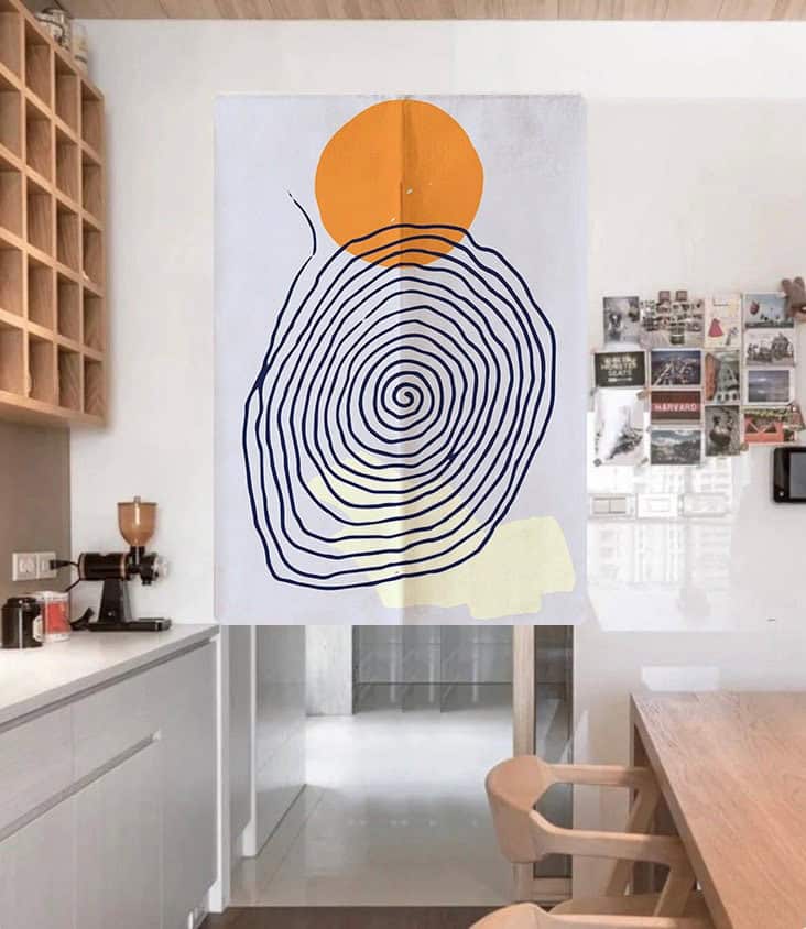 Swirl lines Doorway Curtain Noren image 0