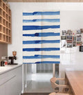 Blue Lines Art Doorway Noren Curtain image 0