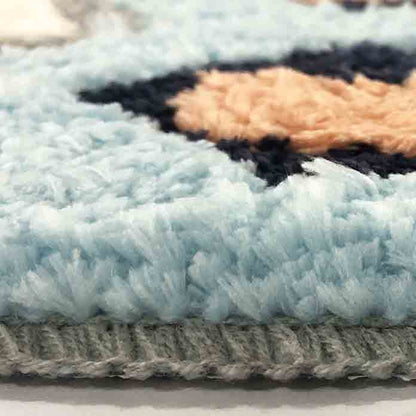 Blue and Yellow Stripe Bath Mat