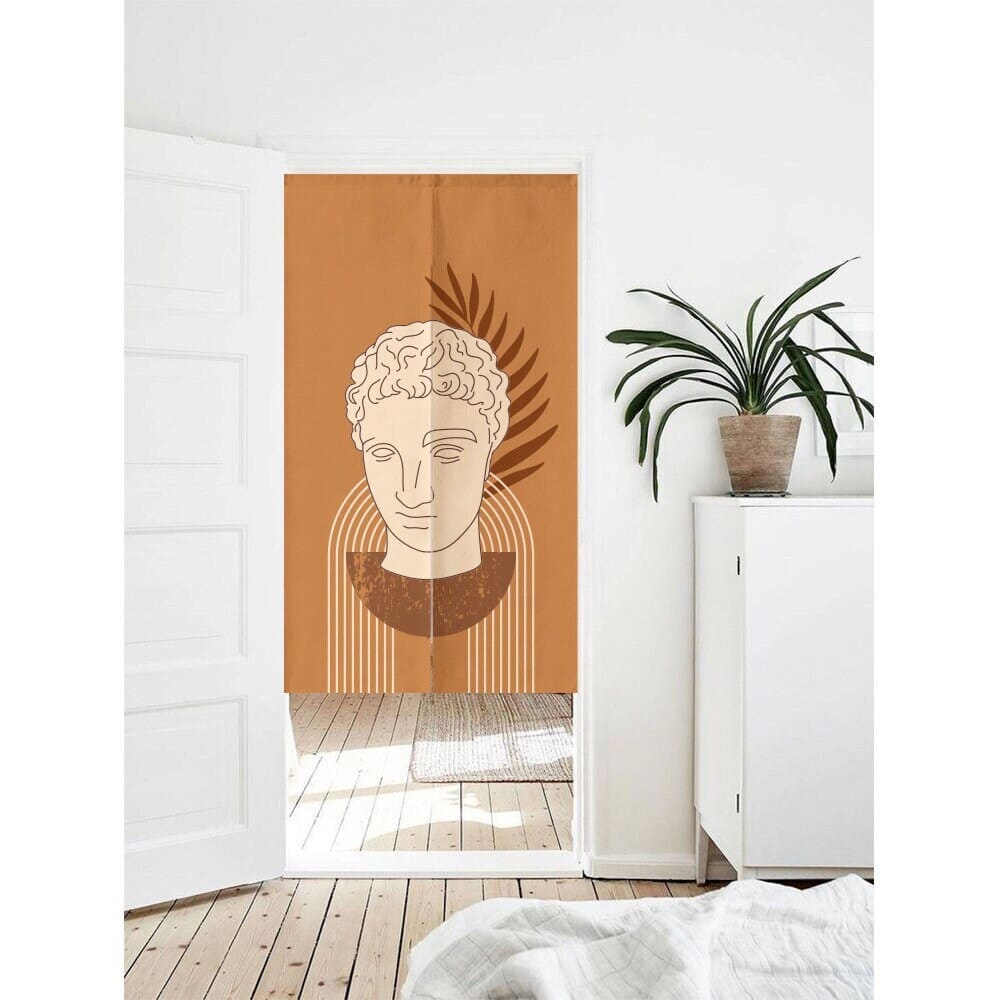 Unique Abstract Antique Sculpture Art Print Doorway Entrance Curtain Noren image 0