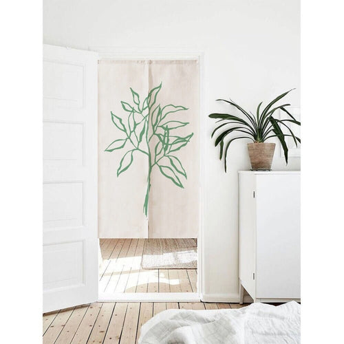 Aesthetic  Green Tropical Leaves Art Print Doorway Curtain Noren image 0