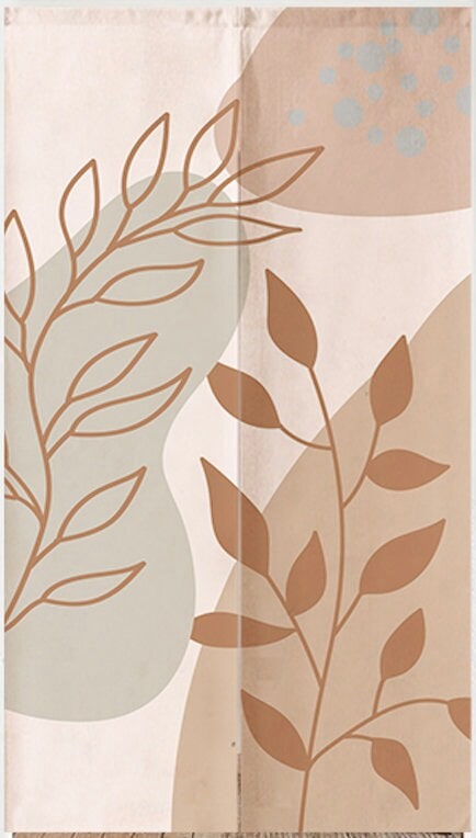 Dry Leaf Pattern Door Curtain image 1