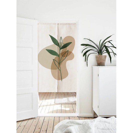Watercolour Leaves Bloccks Doorway Noren Curtain image 0