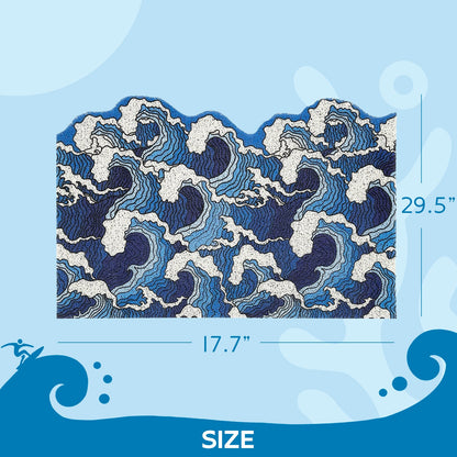 Japanese Blue Wave Entrance Door Mat