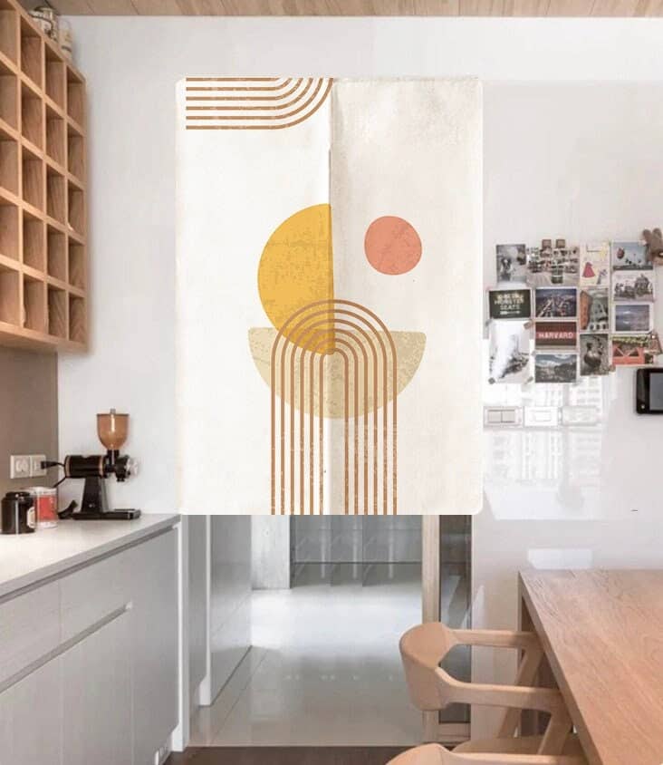Abstract Contemporary Art Doorway Curtain Noren image 0