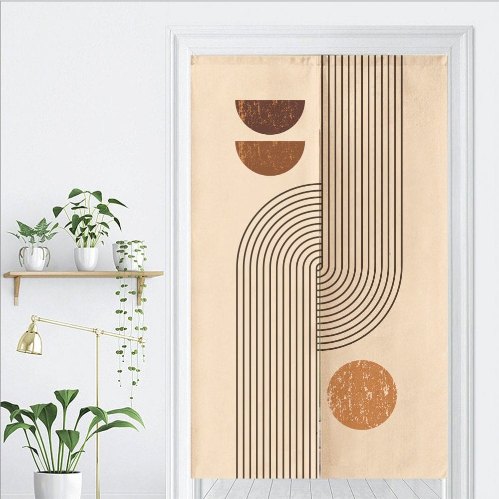 Abstract Shapes Art Doorway Noren Curtain image 1