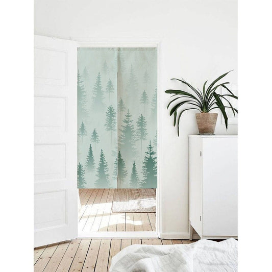 Foggy Forest Art Print Doorway Curtain Noren image 0