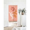 Pink seaweed motifs Doorway Curtain Noren image 0