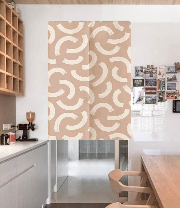 White line texture Doorway Curtain Noren image 0