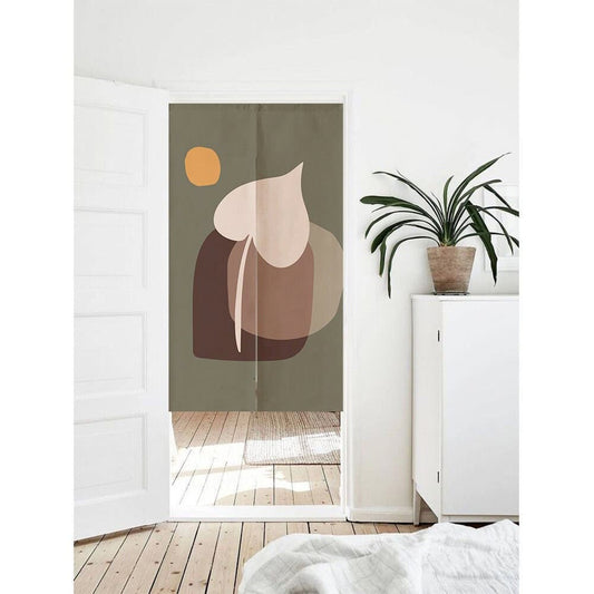 Hand Drawn Pastel Color Shades Art Print Doorway Curtain Noren image 0