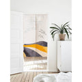 Orange &amp; Gray Wave Pattern Door Curtain image 0