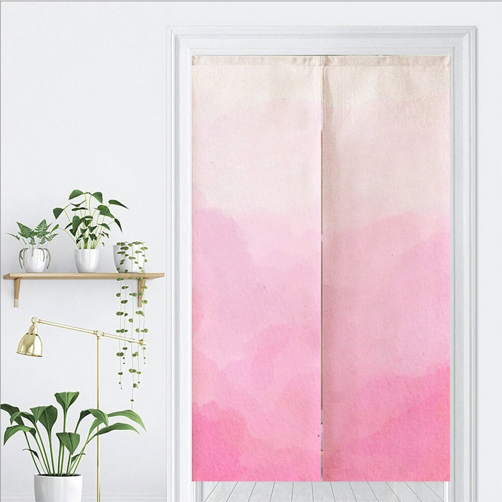 Pink Bold Colour Gradient Art Print Doorway Curtain Noren image 1