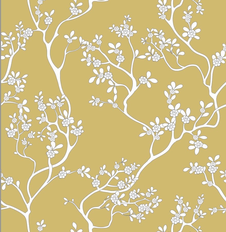 Mustard Yellow Floral Art Print Doorway Curtain Noren image 3