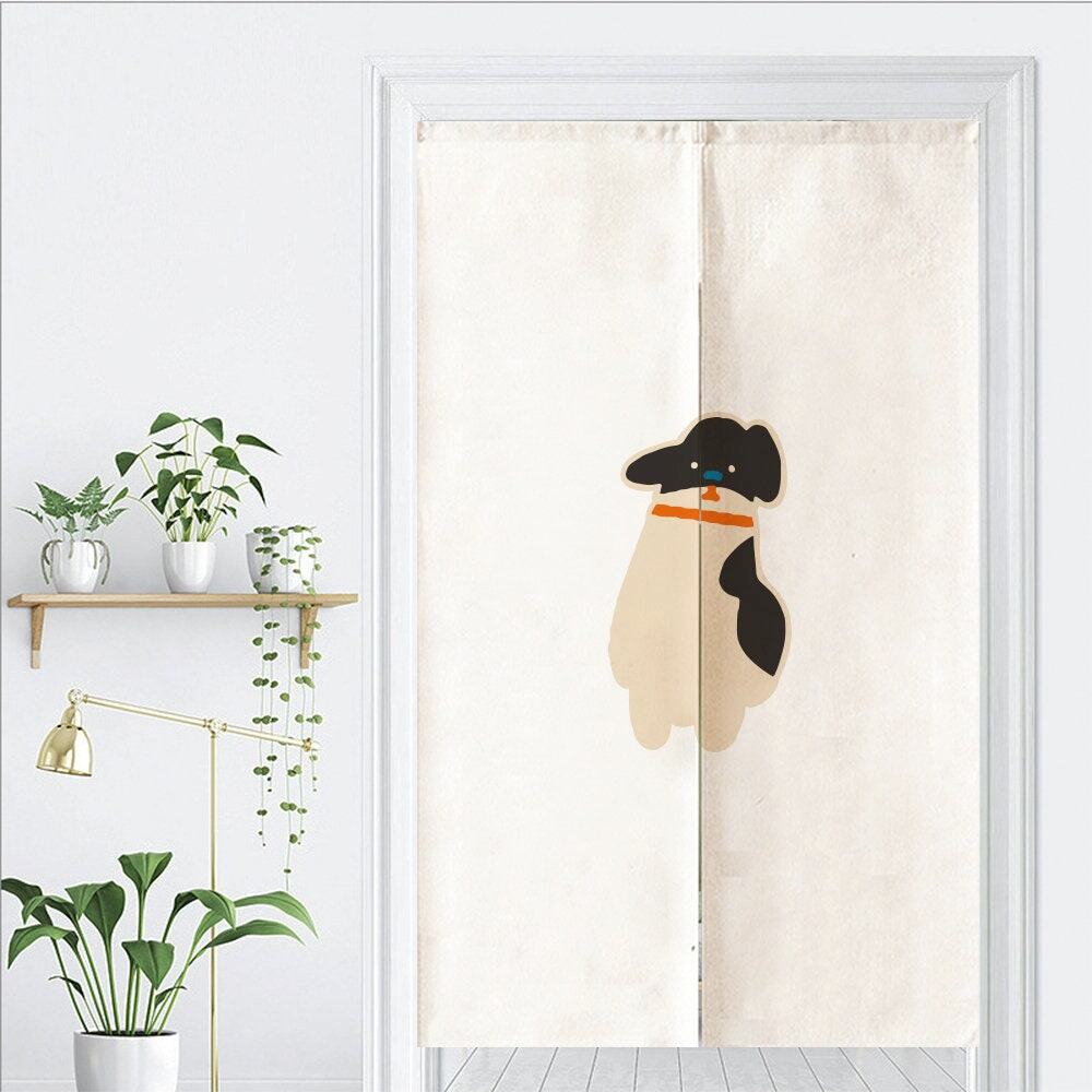 Hand Drawn Cute Cartoon Dog Art Print Doorway Curtain Noren image 1