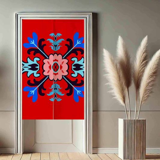 Boho Flowers Noren Doorway Curtain image 0