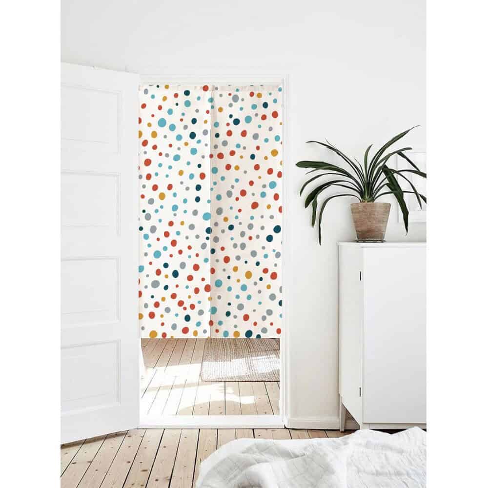 Colorful Poka Dots Drops Art Illustration Doorway Entrance Curtain Noren image 0