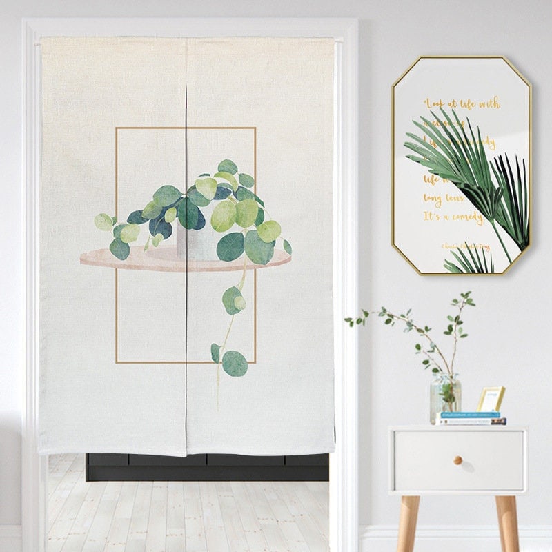 Green foliage Doorway Noren Curtain image 0