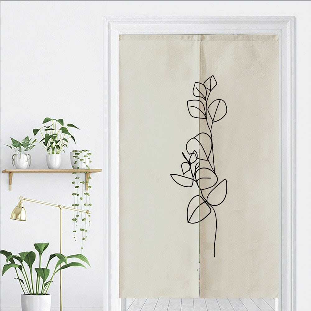 Hand Drawn Line Art Doorway Noren Curtain image 1