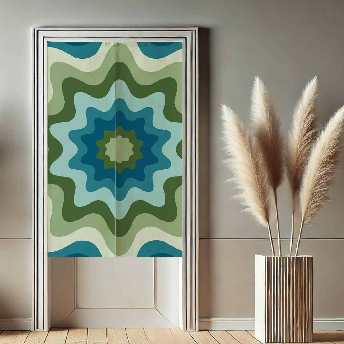 Green Moss Noren Japanese Doorway Curtain image 1