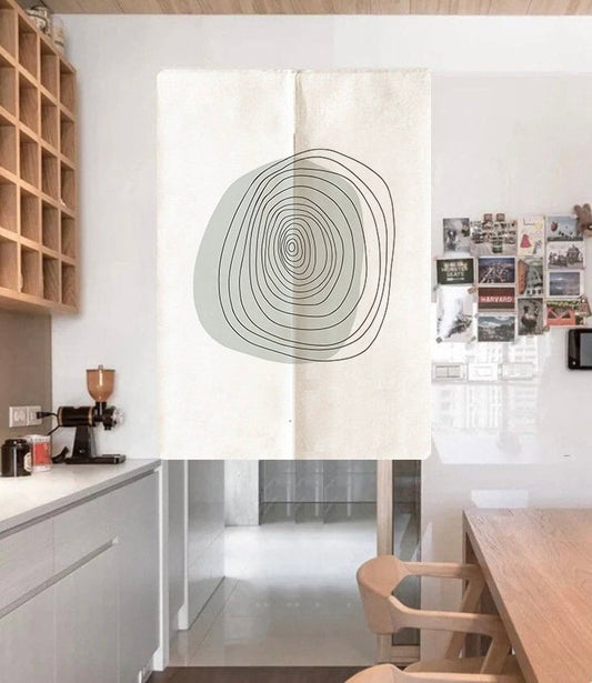 light green annual rings Doorway Curtain Noren image 0