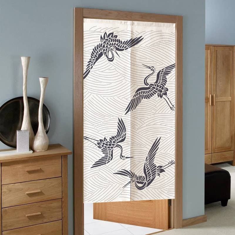 Green background bamboo Doorway Noren Curtain image 5