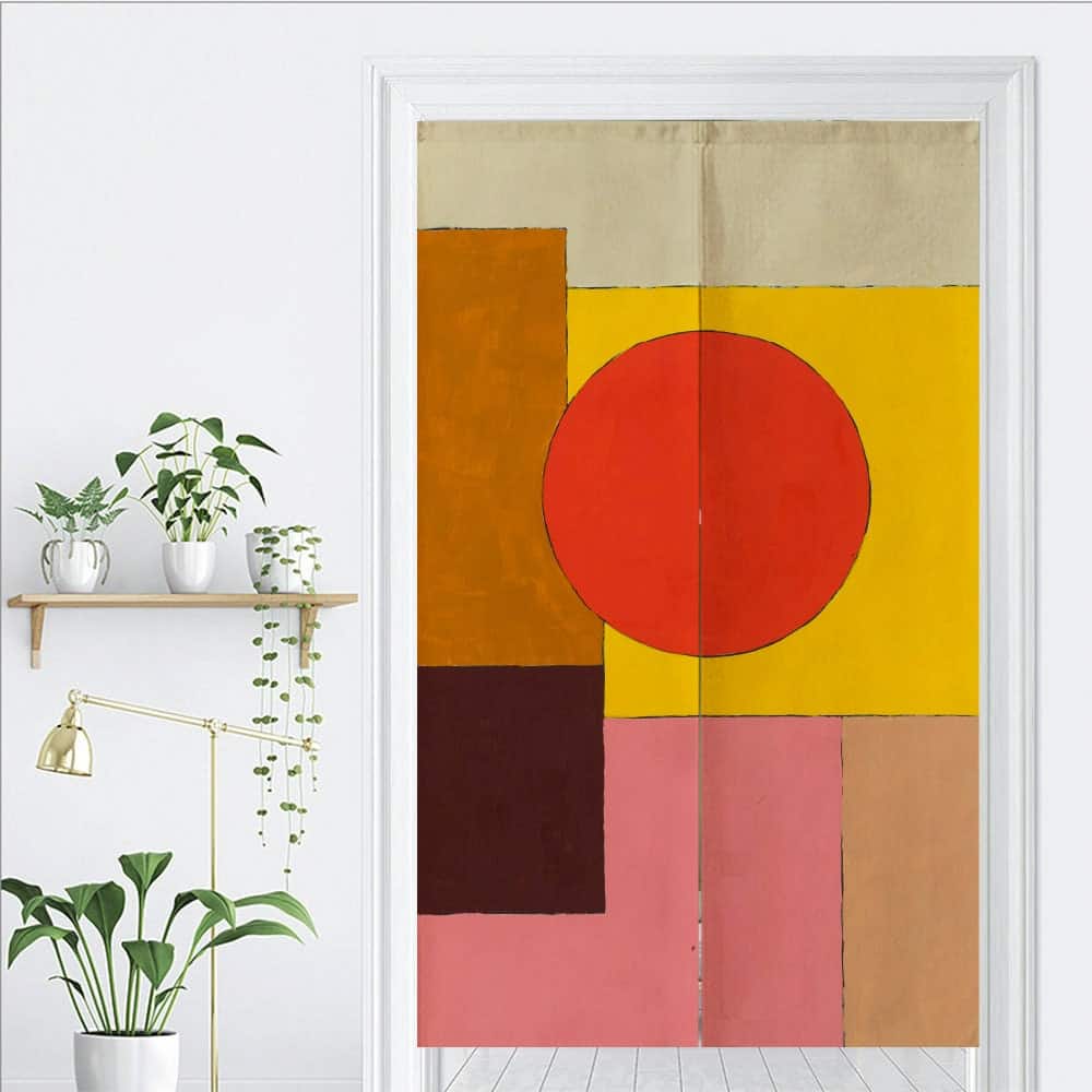 Abstract Colour Blocks Art Print Doorway Curtain Noren image 1