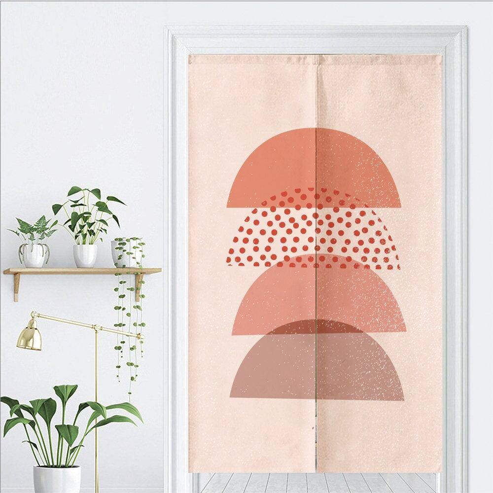 Overlapping pink semicircles Doorway Curtain Noren image 1