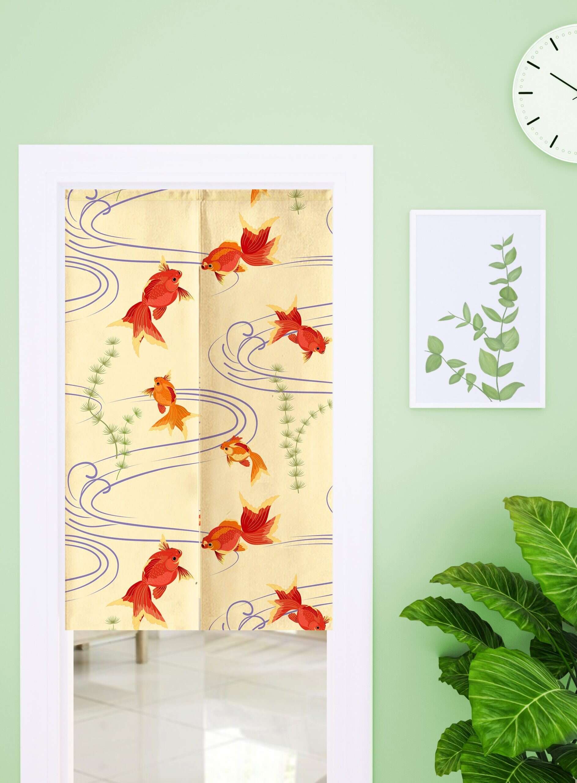 Japanese Art Inspired Doorway Noren Curtain image 0