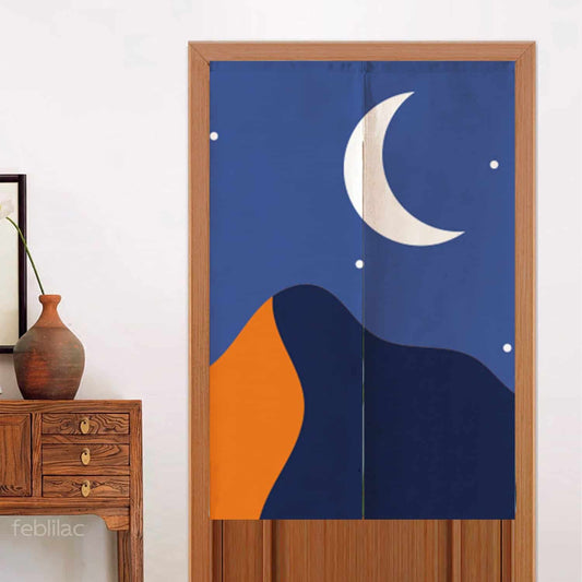 Stars Moon and Mountains Door Curtain image 0