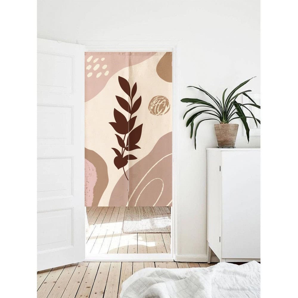 Botanical Leaf Doorway Curtain Entrance Noren image 0