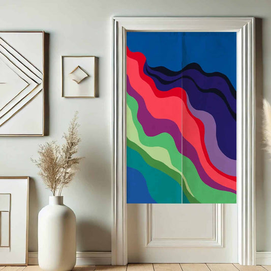 Colorful Abstract River Noren Curtain Doorway image 0