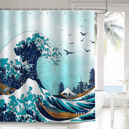 Blue Waves Shower Curtain