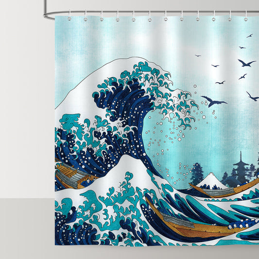 Blue Waves Shower Curtain