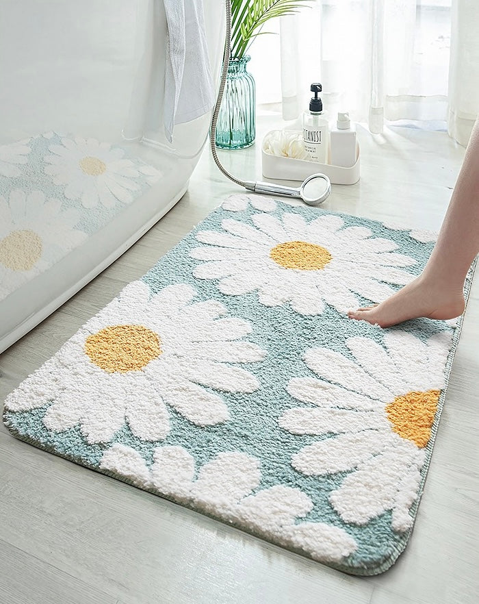 Cute Daisy Bath Mat – Ultra-Absorbent Plush Bathroom Rug