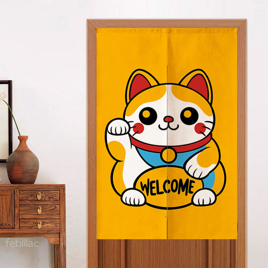 Lucky Cat Welcome Door Curtain