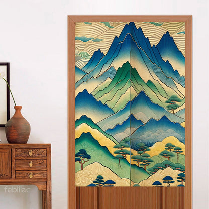 Japanese Mountains Door Curtain