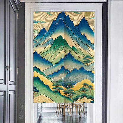 Japanese Mountains Door Curtain