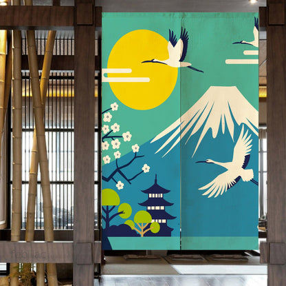 Mount Fuji Crane Door Curtain