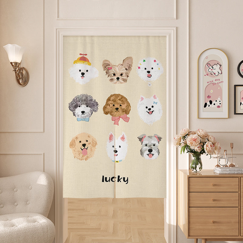 Nine cute puppies Door Curtain