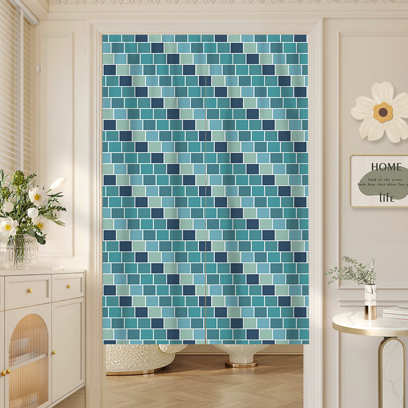 Blue Bricks Door Curtain