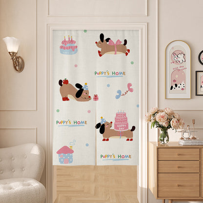 Happy Birthday Puppy Door Curtain