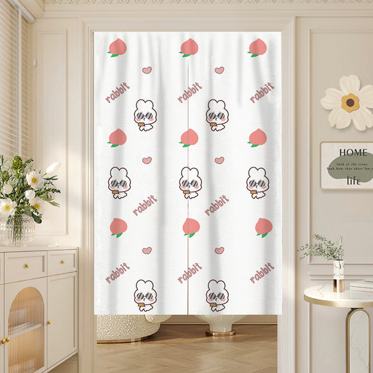 Peach Bunny Door Curtain