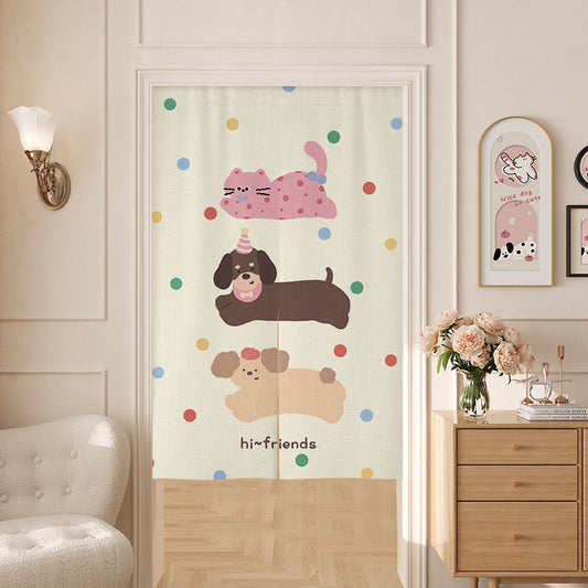 Bubble chasing puppy Door Curtain