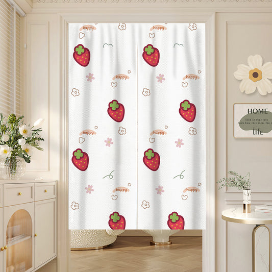 Happy Strawberry Door Curtain