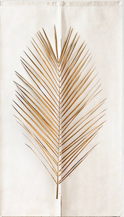Golden Leaf Pattern Doorway Noren Curtain image 1